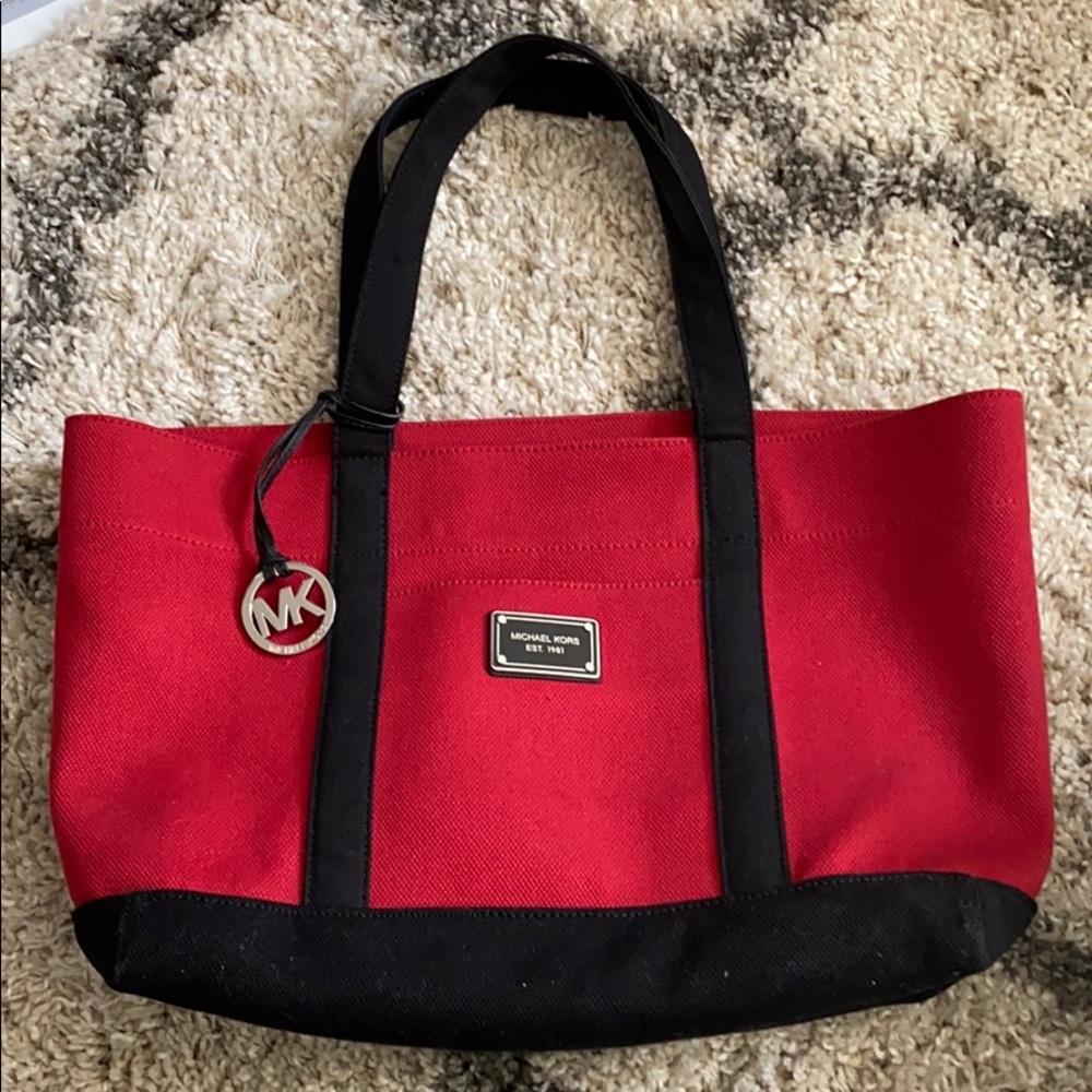 Michael Kors Red Canvas Tote